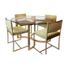 Table de salle à manger + 4 chaises Roche Bobois JC Mahey en verre fin des années 70