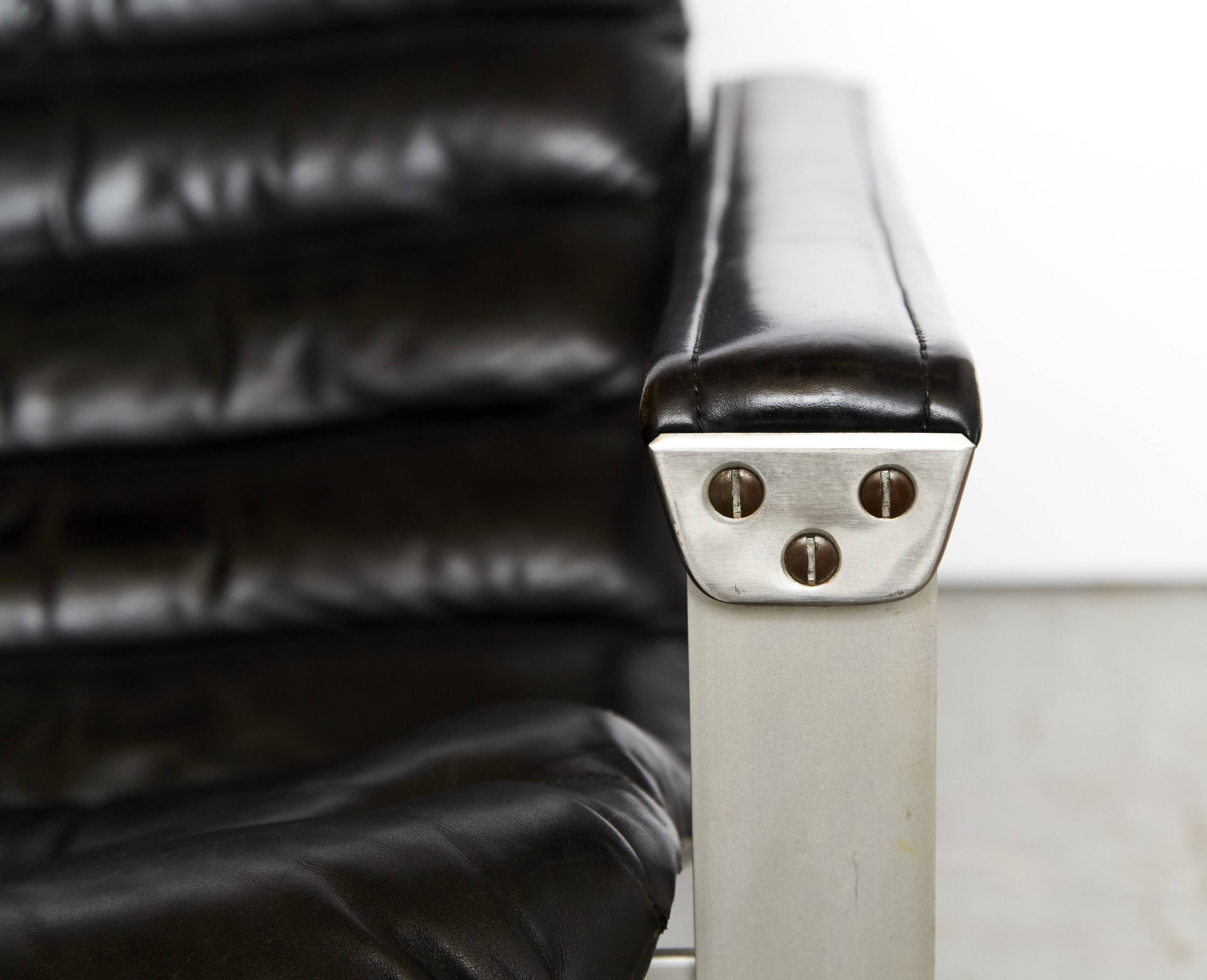 Lounge chair and ottoman Ilmari Lappalainen "Pulkka" for ASKO