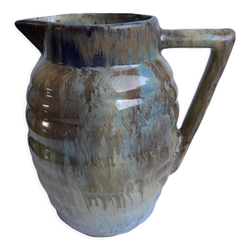 Ceramic pitcher / glazed stoneware 70s