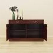 Danish mahogany veneered cabinet with drawers and lockable doors, 1970s