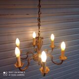 Old Louis XVI style bronze chandelier with 6 lights in working order
