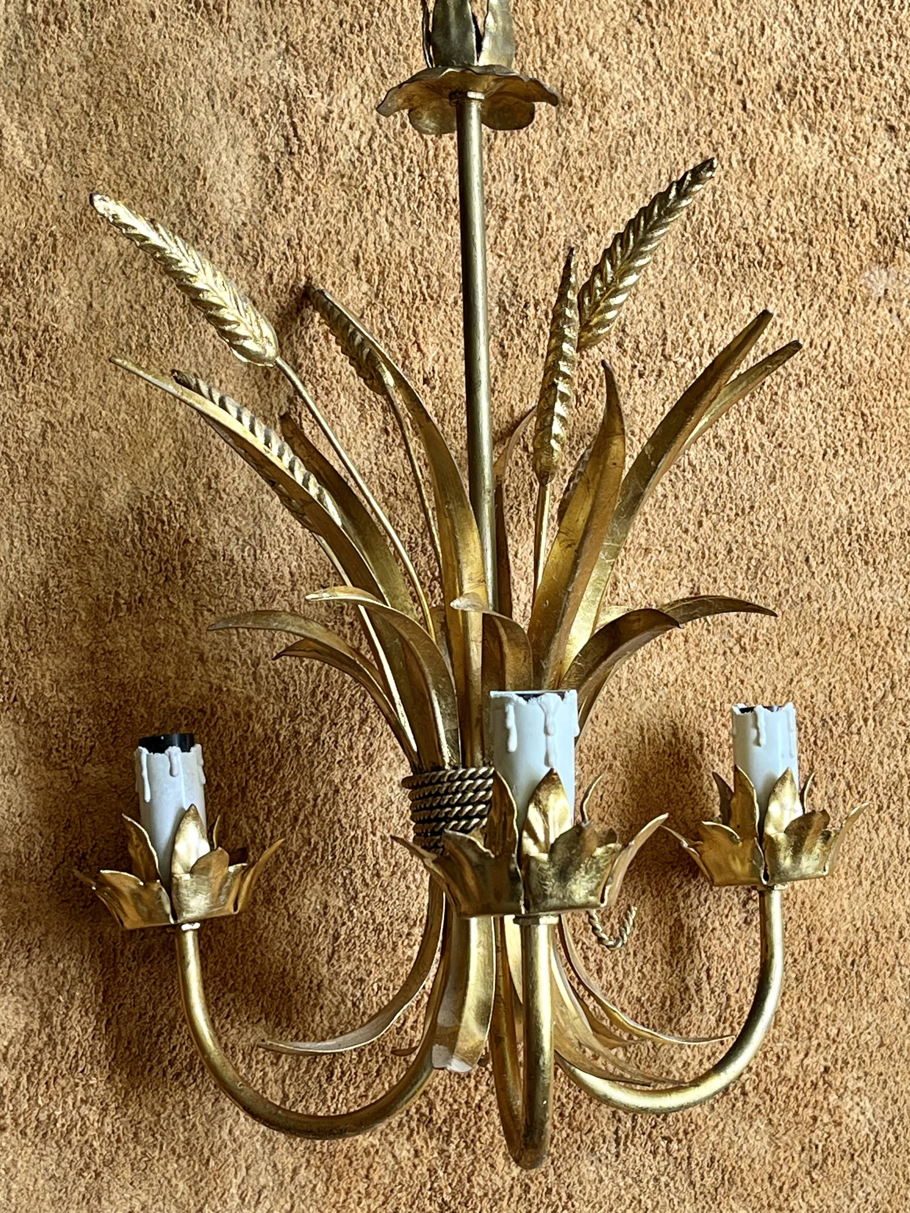 Lustre épis de blé style Hans Kögl - Hollywood Regency, années 70