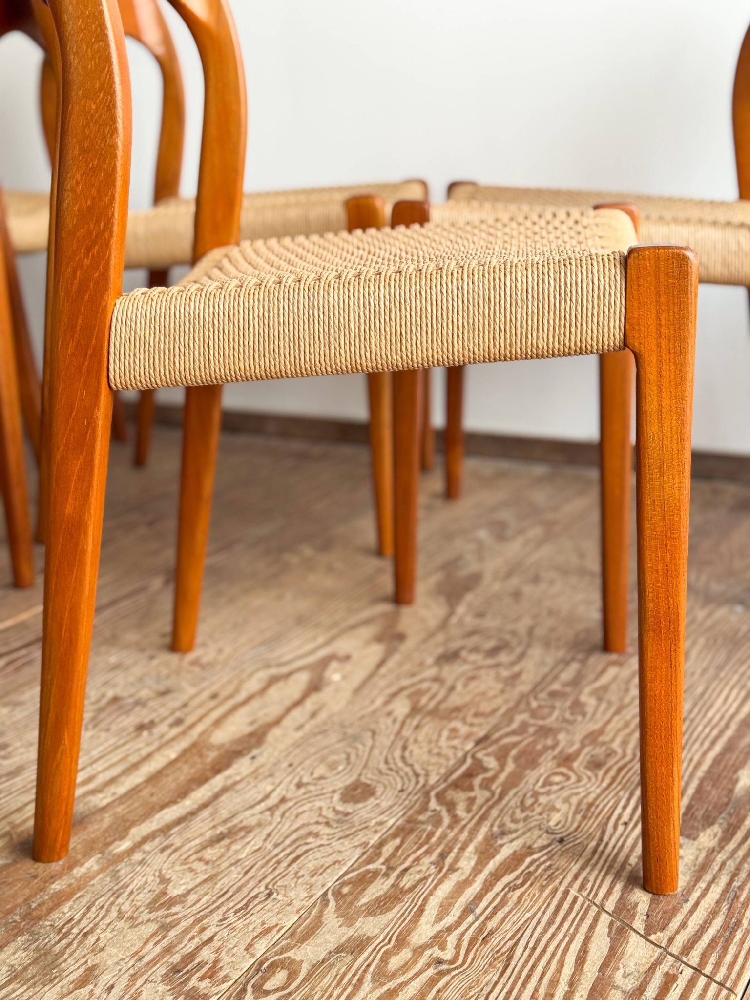 Set of 10 chairs 71 in teak by Niels O. Møller, JL Moller, Mid Century