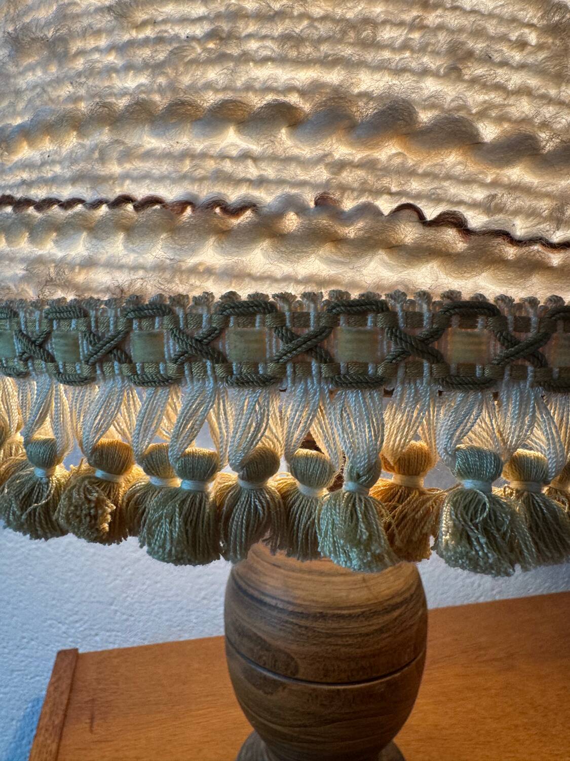 Turned wood lamp from the 60s