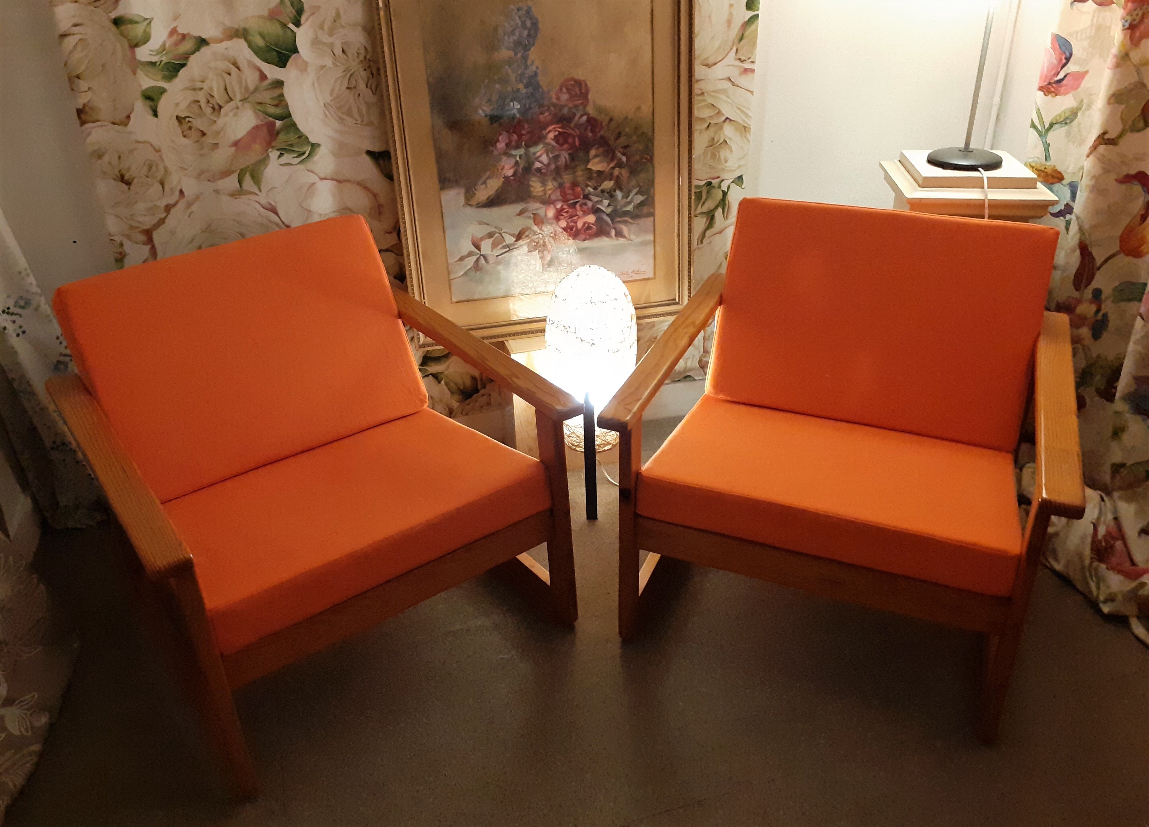 Pair of cubic armchairs