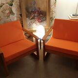Pair of cubic armchairs