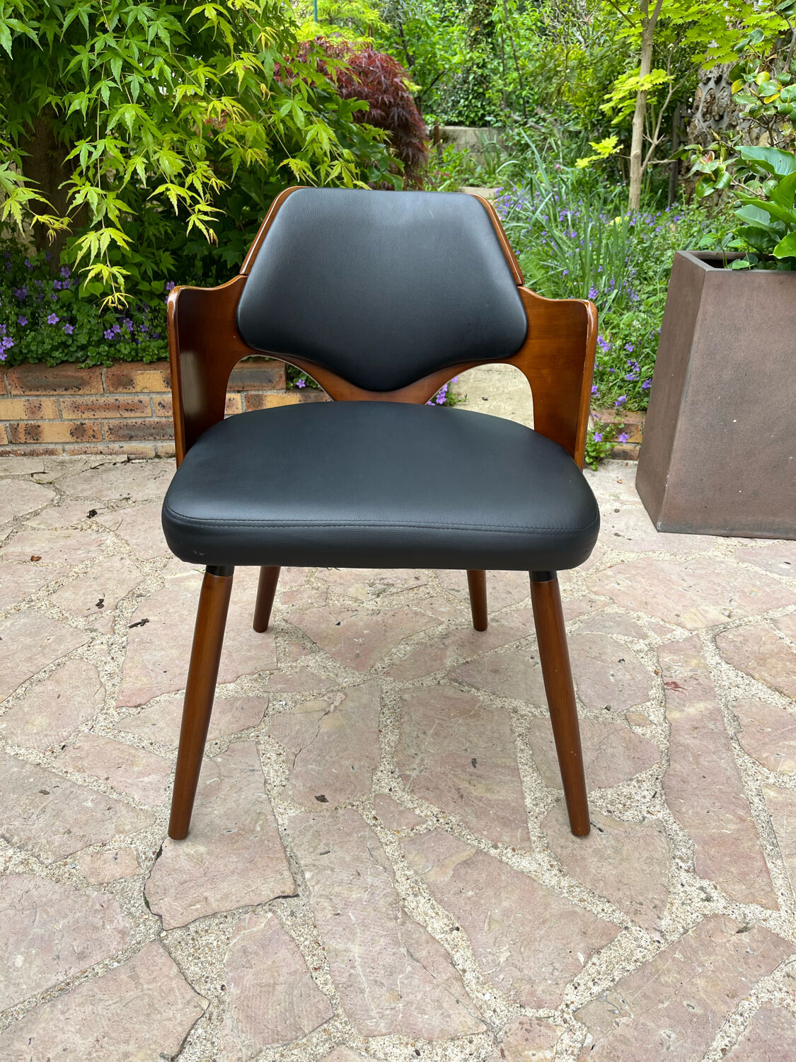 Pair of wooden armchairs