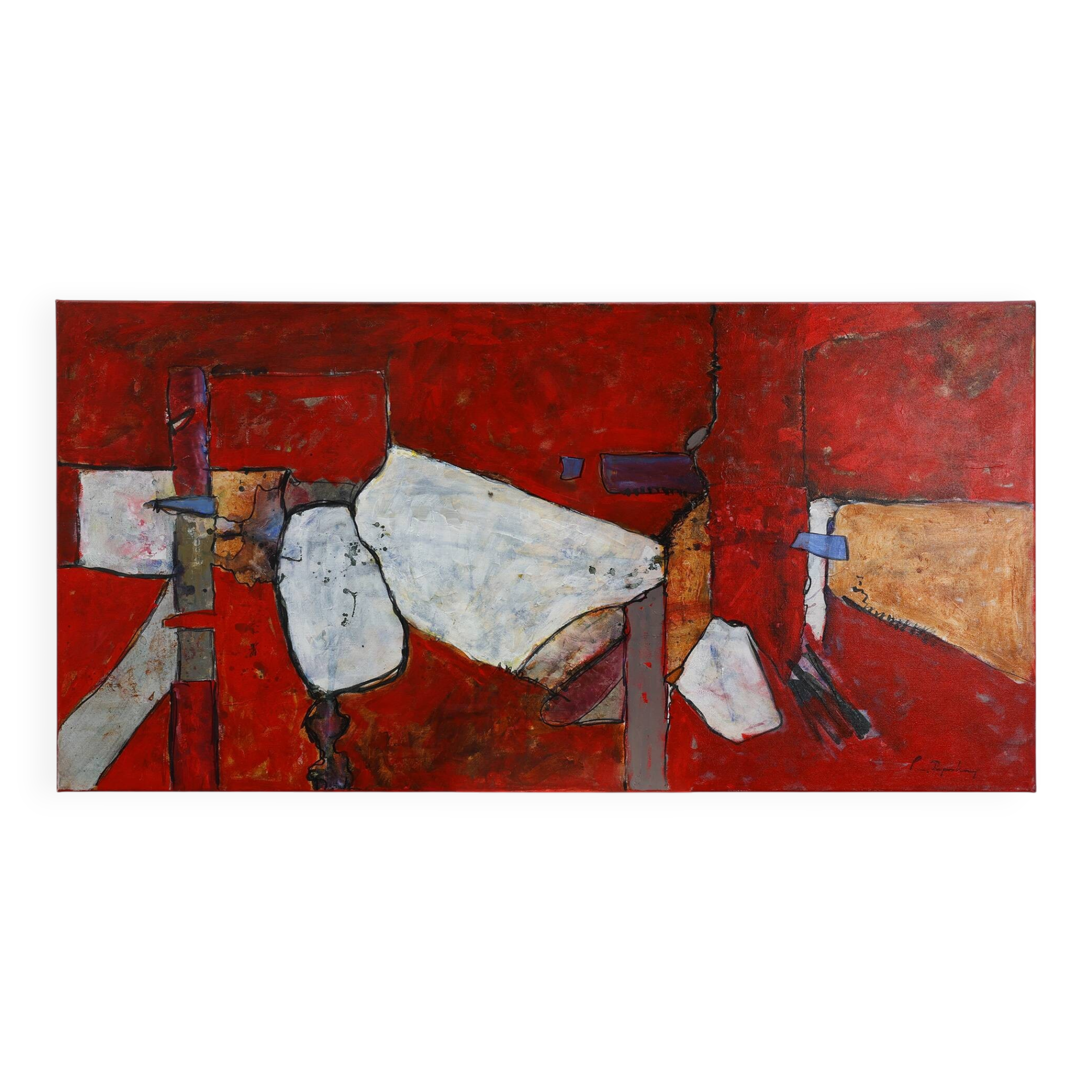 Abstract Painting by Roeland Peperkamp, 1990s, Oil on Canvas