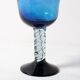 Vintage Murano Blue Hand Blown Twisted Stem Wine Goblet / Murano / Italy