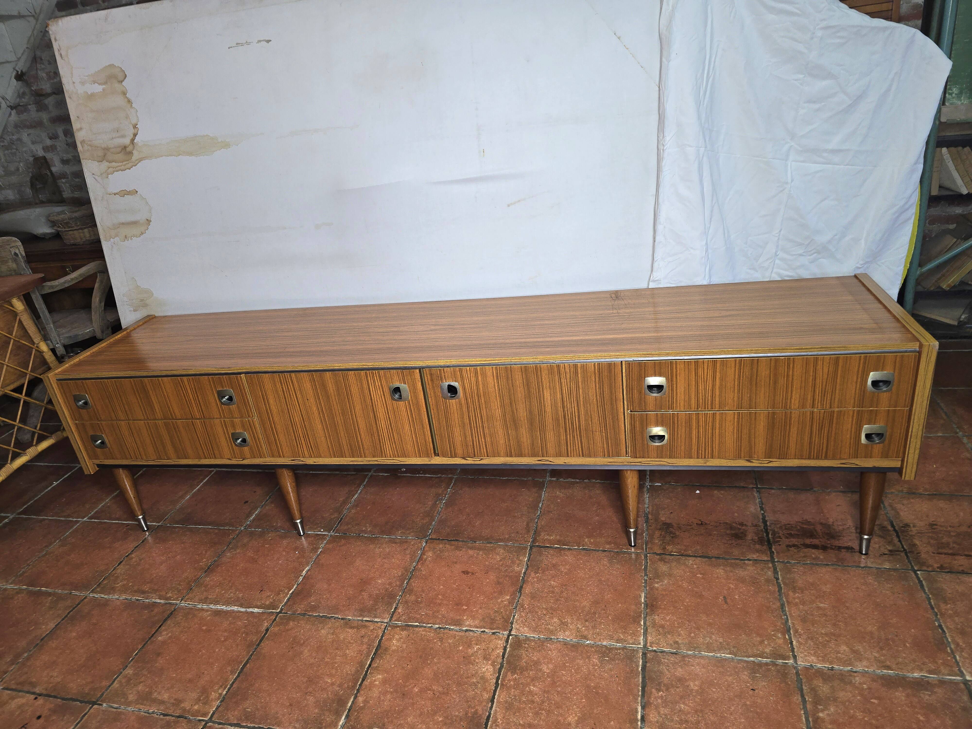Scandinavian low sideboard from the 60s in teak