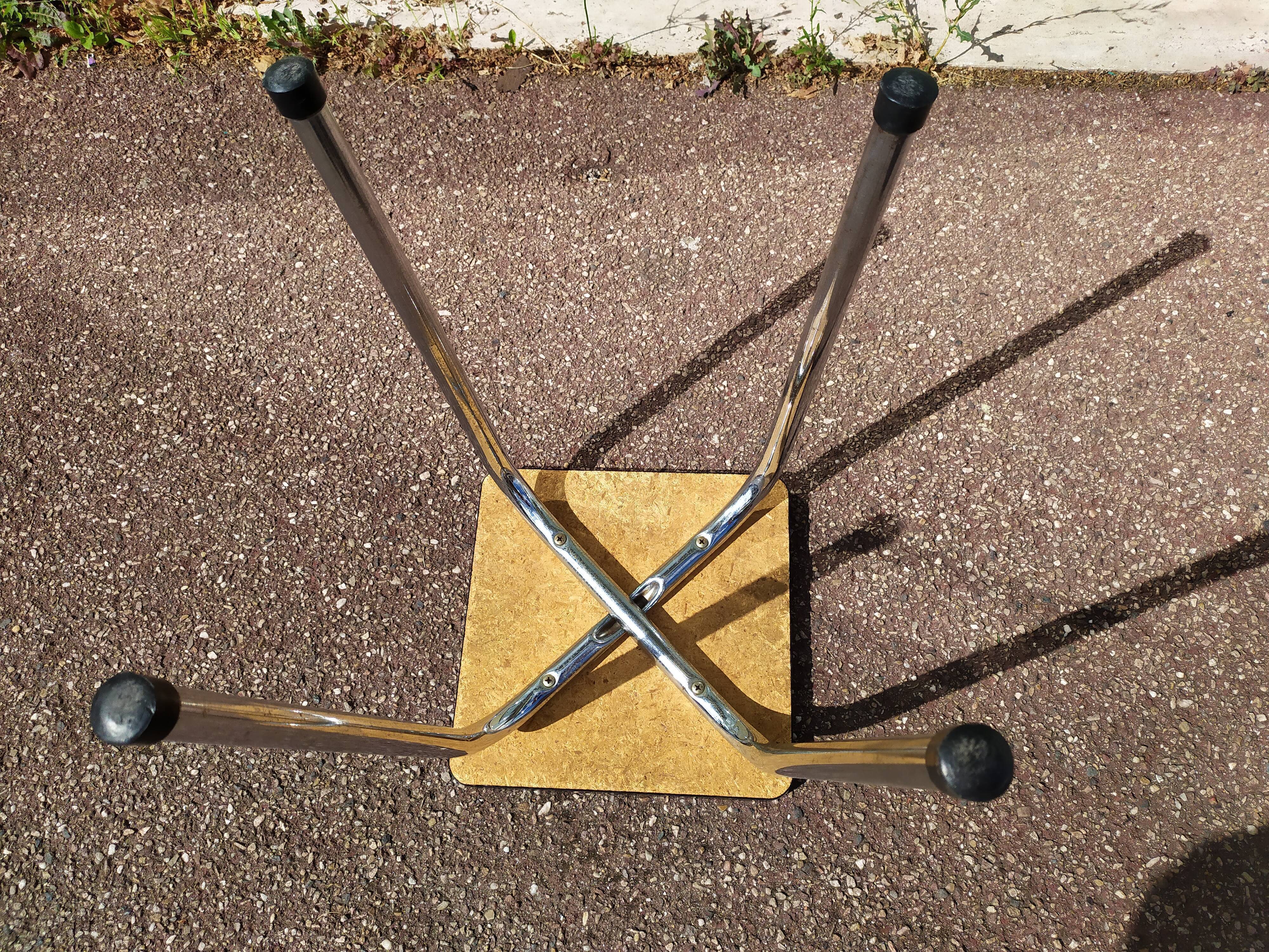 Formica stool, dark wood