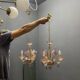 Venetian Pink Murano Glass Chandeliers Set of 2, 1960s