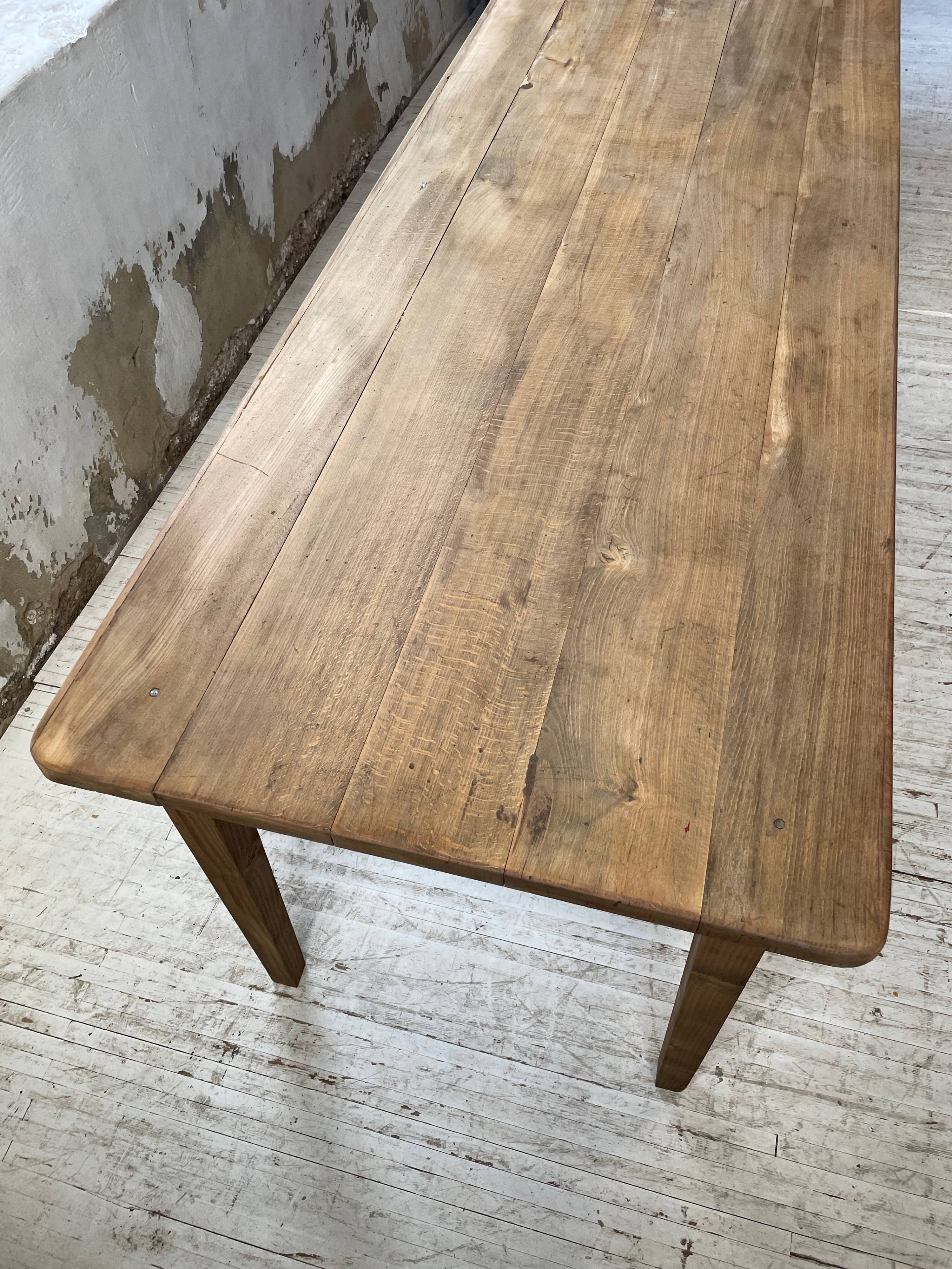 XL farmhouse table in beech and pine 3m