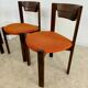 Set of 6 Girsberger Scandinavian style chairs from the 70s, vintage, solid wood, original fabric