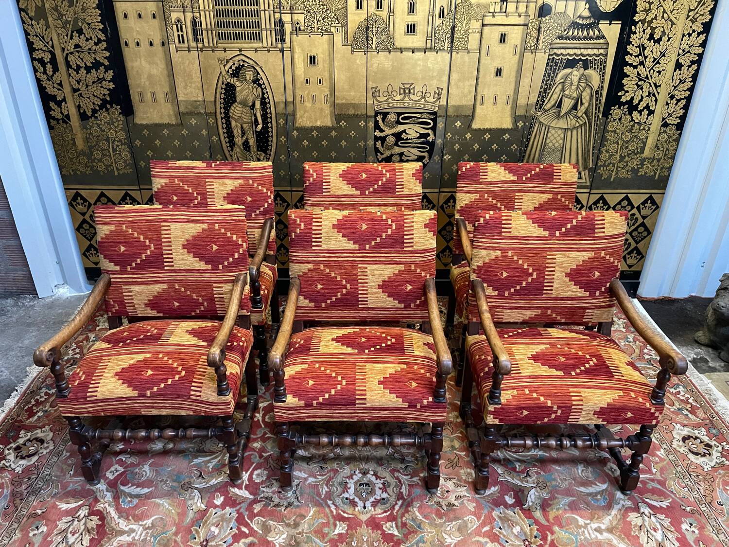 Suite of 6 Louis XIII armchairs