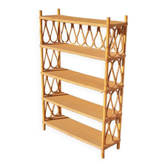 vintage rattan bookcase