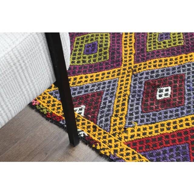 1970s Vintage Turkish Oushak Handmade Wool Cotton Yellow Area Rug 179x237