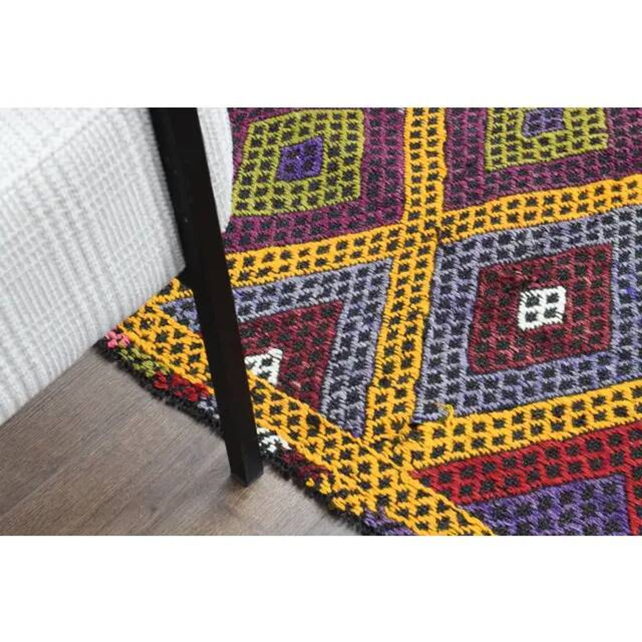 1970s Vintage Turkish Oushak Handmade Wool Cotton Yellow Area Rug 179x237