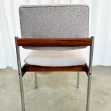 Set of 4 Thereca mid-century chairs in rosewood and chrome.