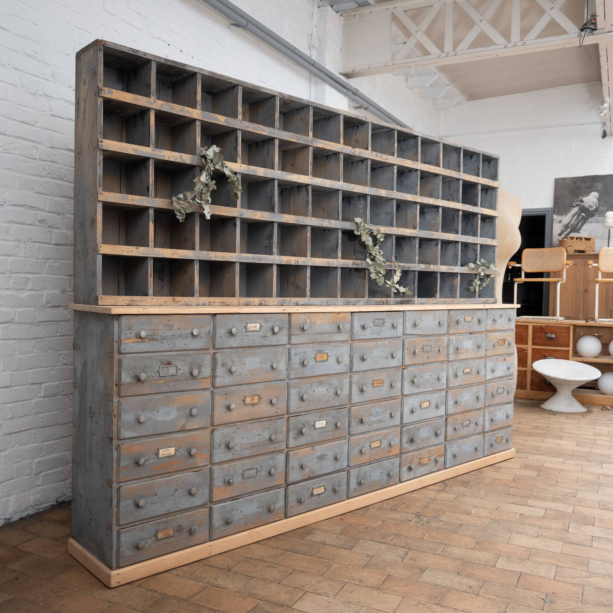 Large wooden hardware cabinet, 1950