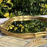 Vintage Golden Wood Carved Mirror in Louis XV Style