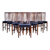 Vintage Dining Chairs in Rosewood, Denmark, 1950s, Set of 10