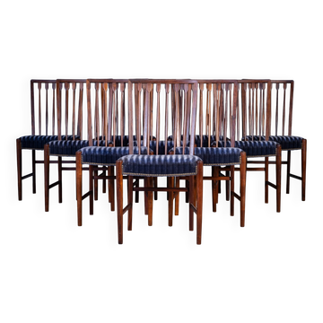 Chaises de Salle à Manger Vintage en Palissandre, Danemark, 1950s, Set de 10