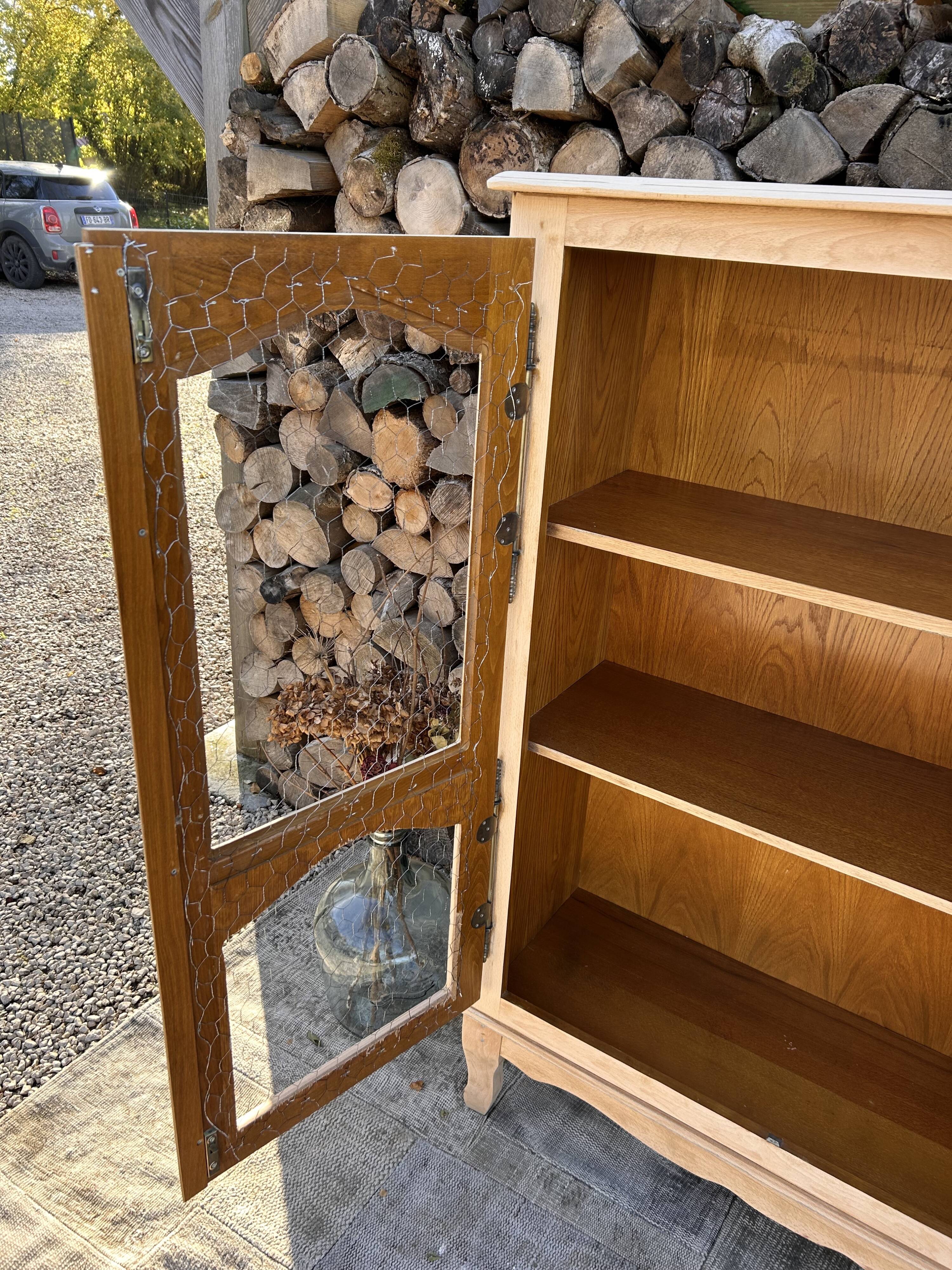 Refurbished solid wood display cabinet/sideboard