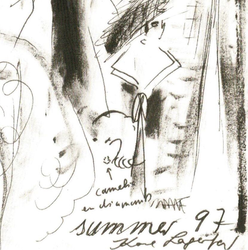Dessin de karl lagerfeld pour chanel