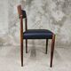 Paire de chaises salle à manger MCM palissandre cuir Danemark 1960