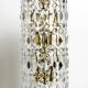 XL Mid Century brass crystal glass chandelier, Vereinigte Werkstätten