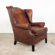 Vintage sheep leather wingback armchair, Druten