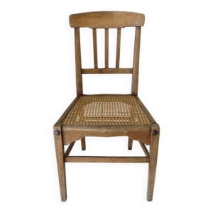 chaise ancienne en bois - cannage