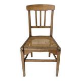 Antique solid wood chair with caning, country house style.