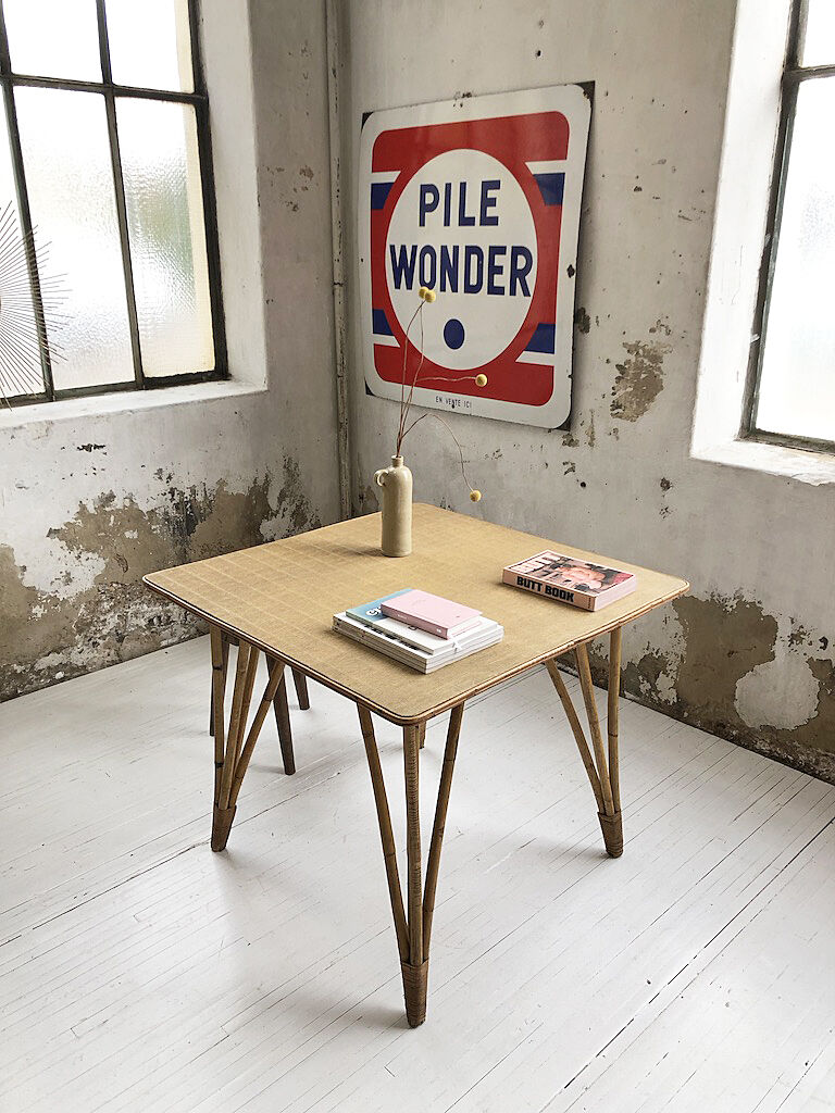 Vintage rattan meal table