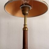 Pair of Brass-Gilded Bouillotte Lamps Vintage Wood Neo-Classical Shade