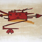 Lam Wifredo 1902-1982 El ultimo viaje del buque fantasma - 6, 1976. Original lithograph signed