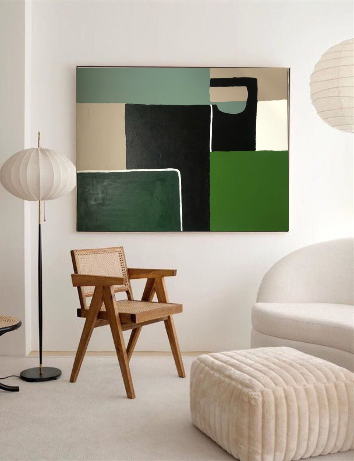 Abstract painting geometric shapes "Life" 100x81 cm