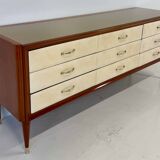 1950s Italian Chest of Drawers in Parchment, Attributed to Paolo Buffa