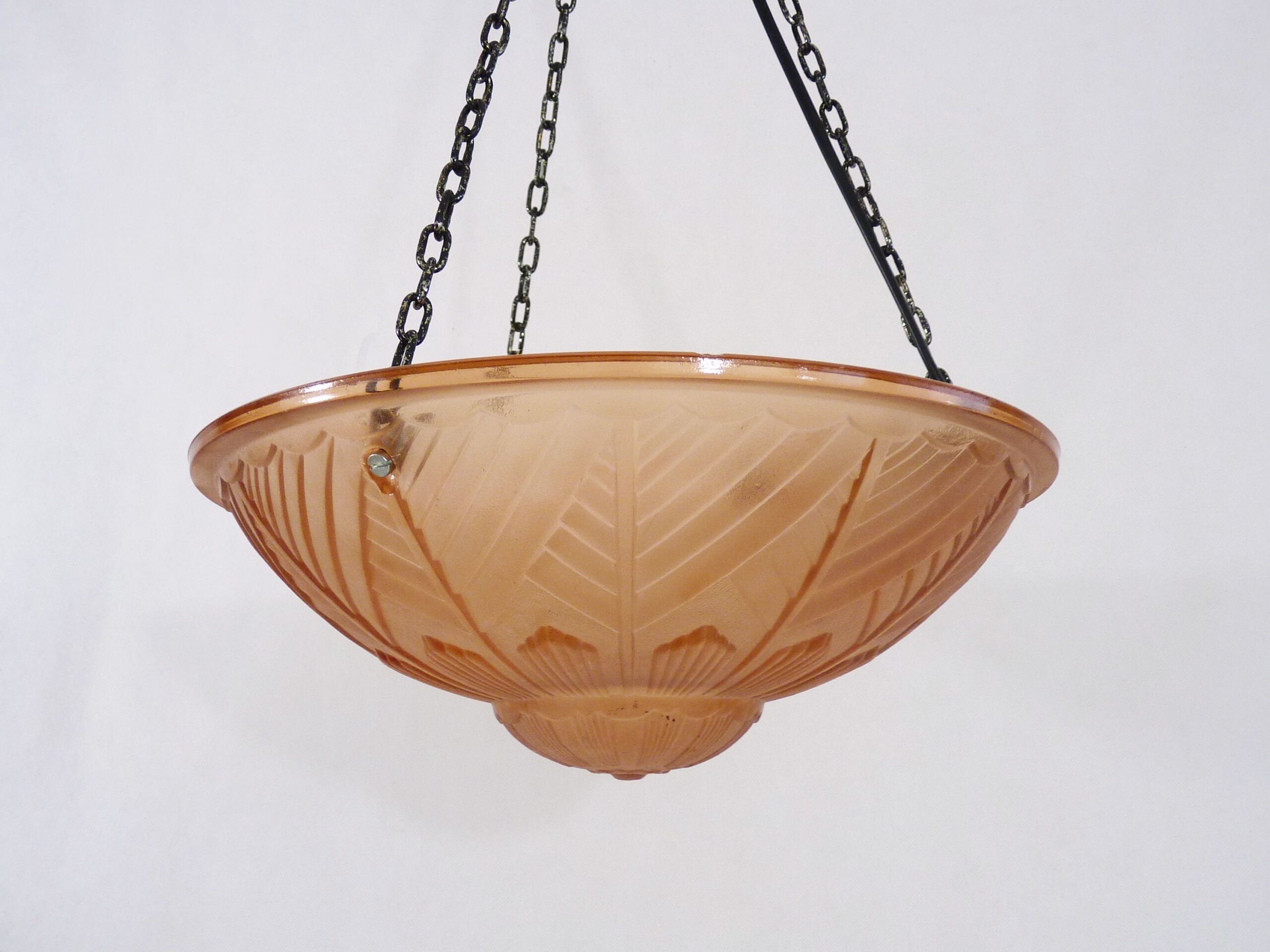 Suspension calysque Art Deco 1 Fire in glass paste