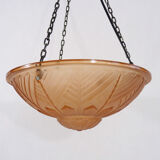 Suspension calysque Art Deco 1 Fire in glass paste