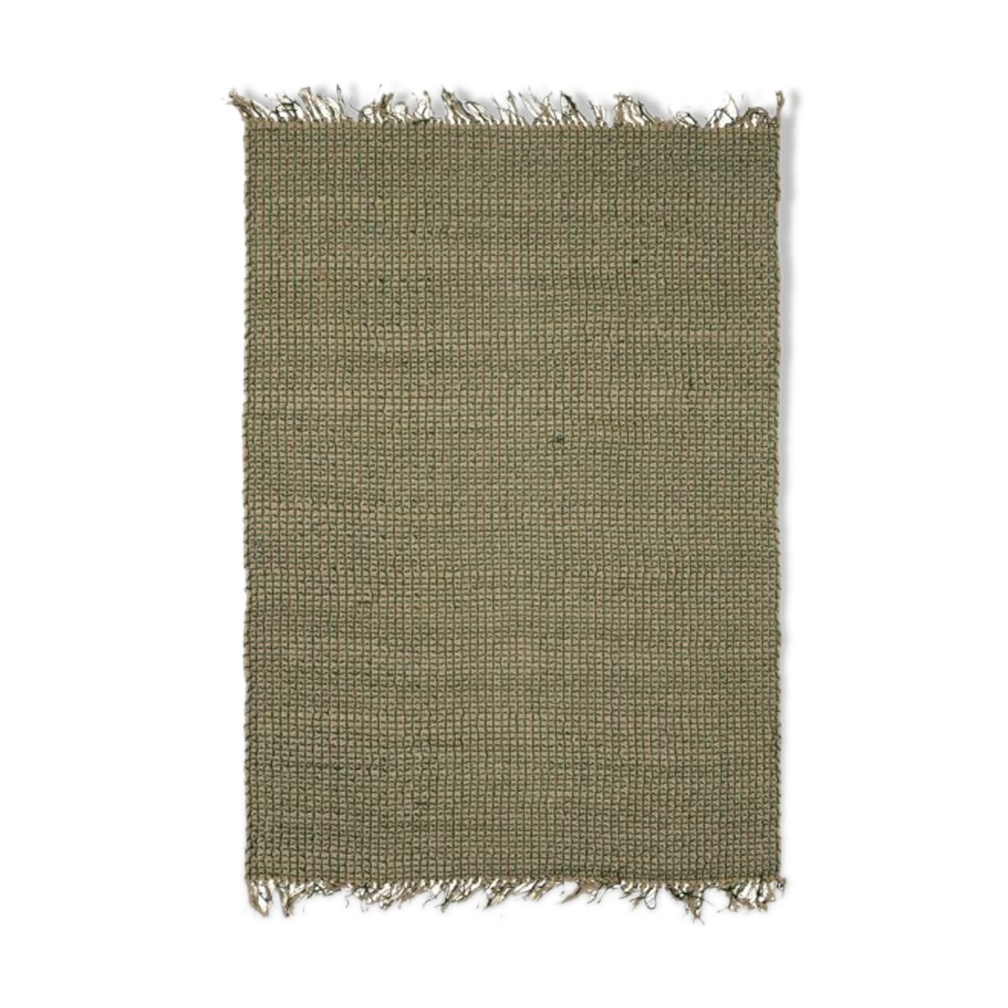 Tapis en jute et coton vert 160 x 230 cm