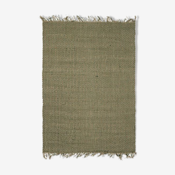 Carpet in jute and green cotton 160 x 230 cm