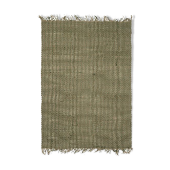 Tapis en jute et coton vert 160 x 230 cm