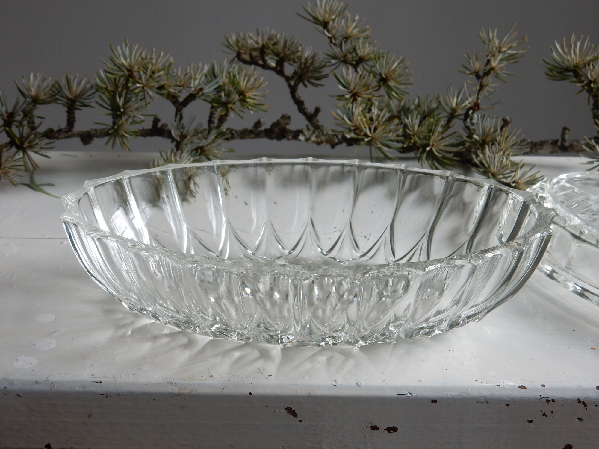 Glass butter with cow motif made in France