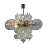 Lustre en laiton et verre du milieu du siècle, Europe, années 1960