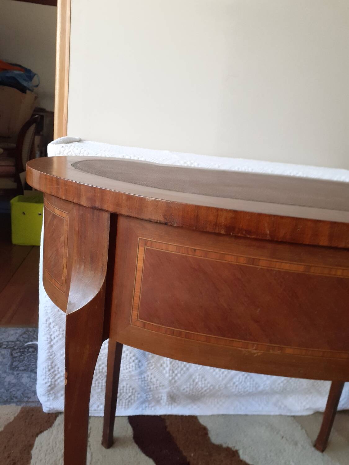 Louis XV style kidney desk with marquetry