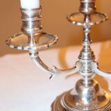 Pair of triangular 3-light candlesticks