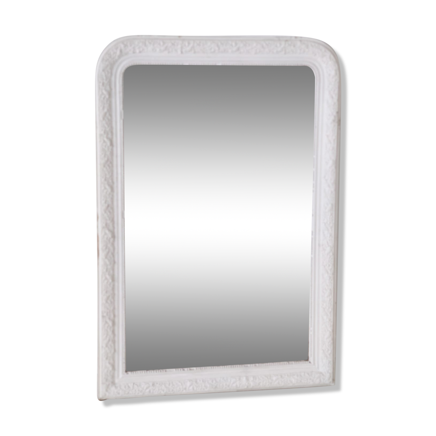 White lacquered wood mirror