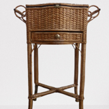 Bedside table tavailleuse wicker vintage